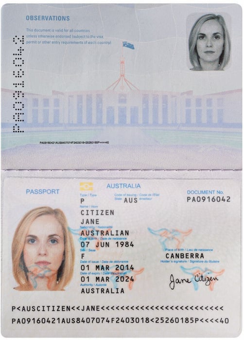 AU Passport Sample1